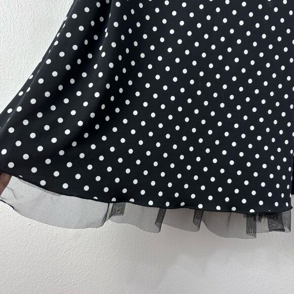 My Michelle Black White Polka Dot Babydoll Dress Y2K Coquette Retro Pinup M - Picture 7 of 12